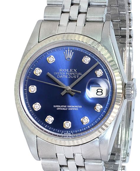 rolex datejust 16014 blue dial|Rolex Datejust 1601 36mm.